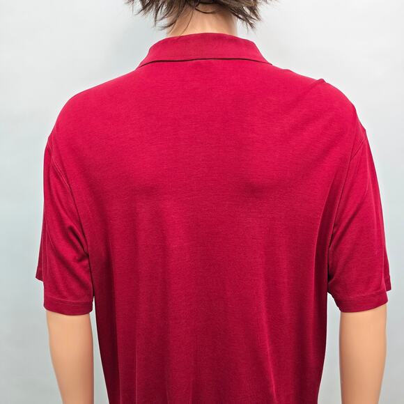 LL Bean Premium Double L Polo Men L TALL Pima Cotton Short-Sleeve w Pocket Red - Picture 9 of 13